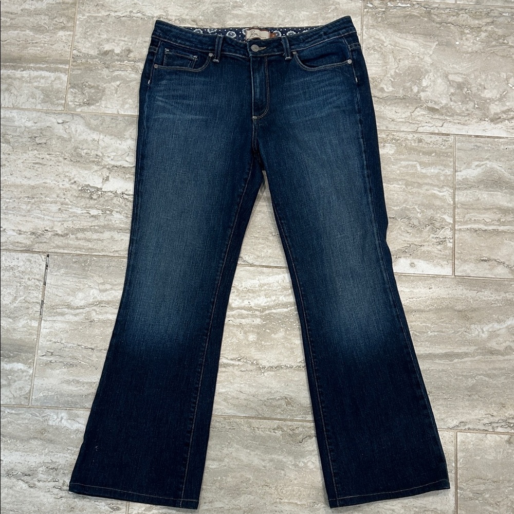 PAIGE Rising Glen High Rise Dark Blue Flare Jeans